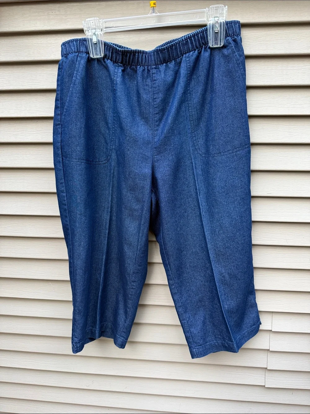 White Stag Denim Pants Jeans Cotton Blend Elastic Waist Pockets Size 14-16 - Picture 2 of 7
